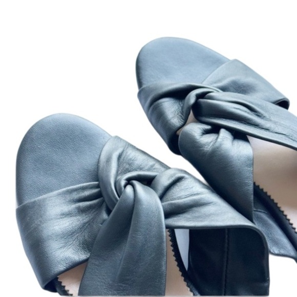 J. Crew Twisted Knot Sandals Black Soft Leather Sz 7.5 Bohemian Minimalist - Picture 5 of 13